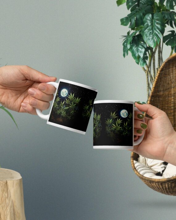 White glossy mug