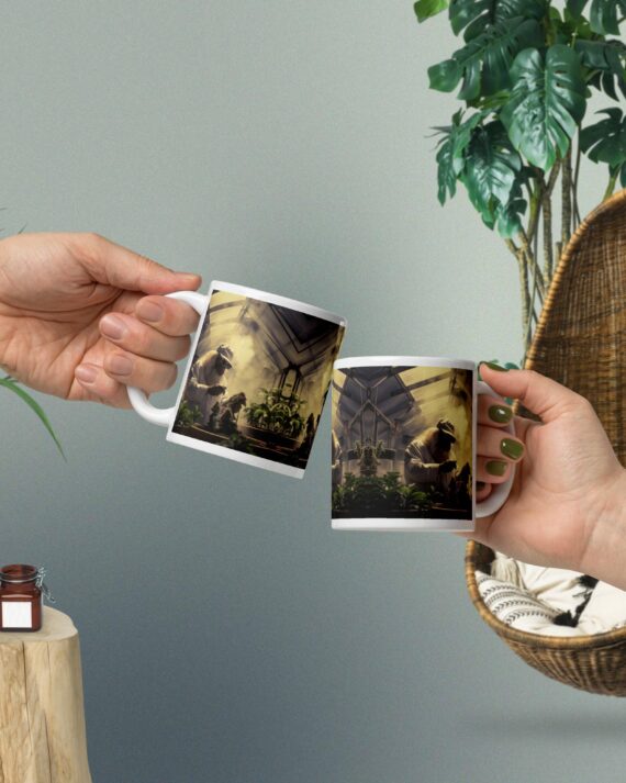 White glossy mug