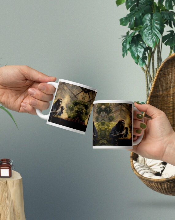 White glossy mug